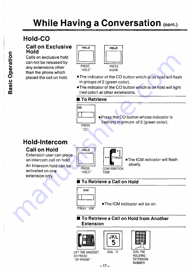 Panasonic KX -T61630 Operating Instructions Manual Download Page 18