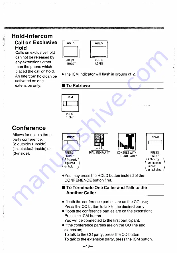 Panasonic KX -T61630 Operating Instructions Manual Download Page 19