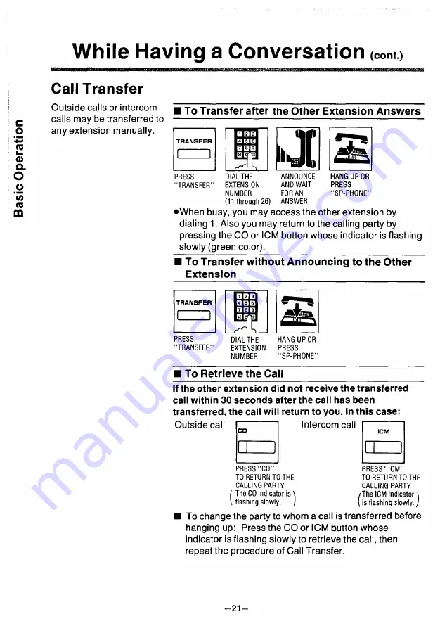 Panasonic KX -T61630 Operating Instructions Manual Download Page 22