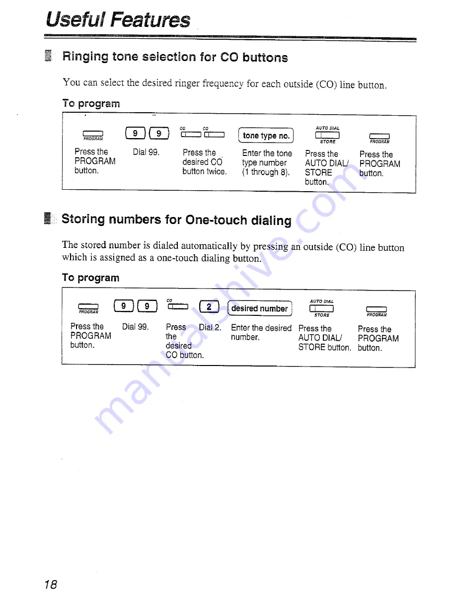 Panasonic KX-T7450 Operating Instructions Manual Download Page 18