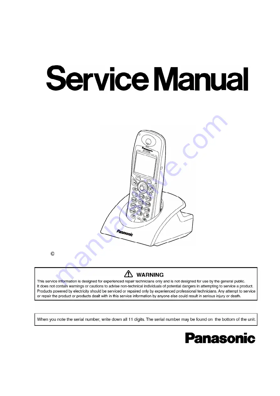 Panasonic KX-TCA155E Скачать руководство пользователя страница 1