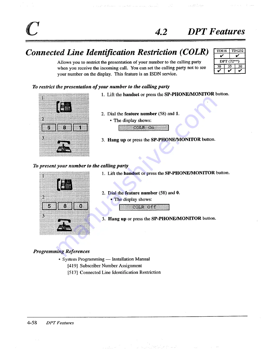 Panasonic KX-TD816E User Manual Download Page 161