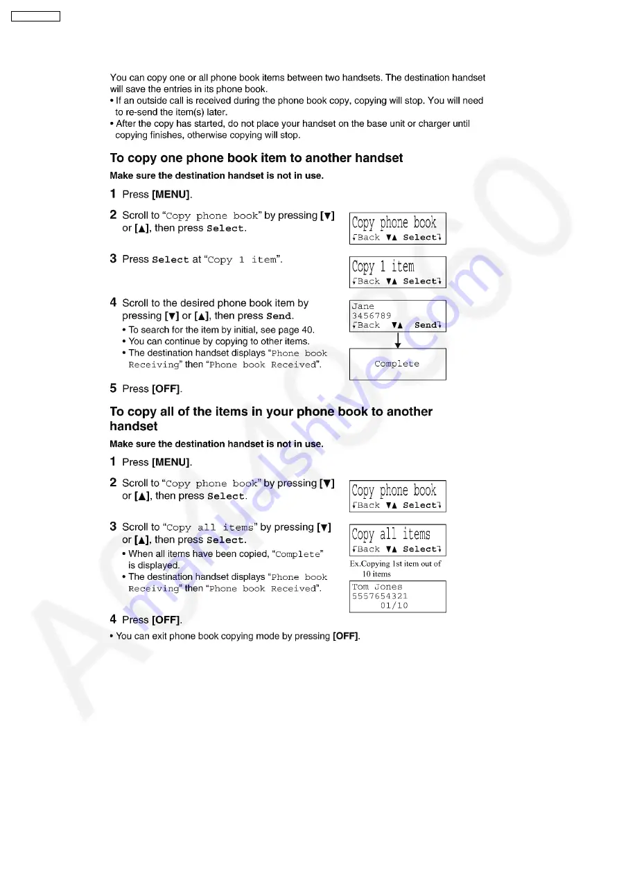 Panasonic KX-TG2361JXB Service Manual Download Page 38