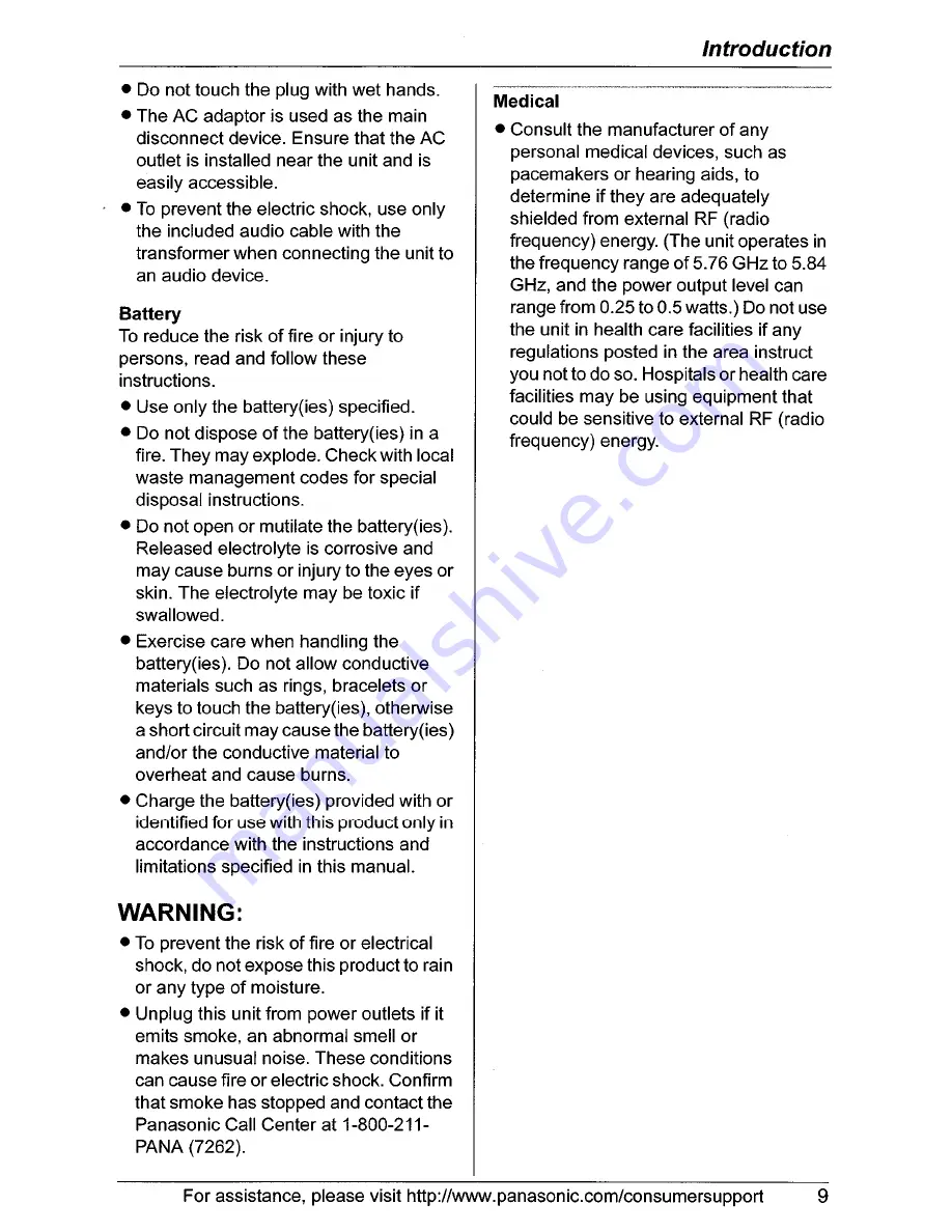 Panasonic KX-TG5566 Operating Instructions Manual Download Page 9