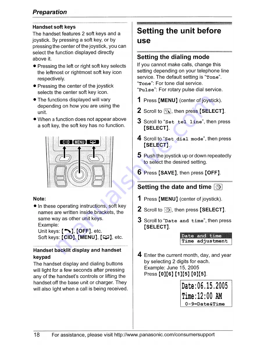 Panasonic KX-TG5566 Operating Instructions Manual Download Page 18