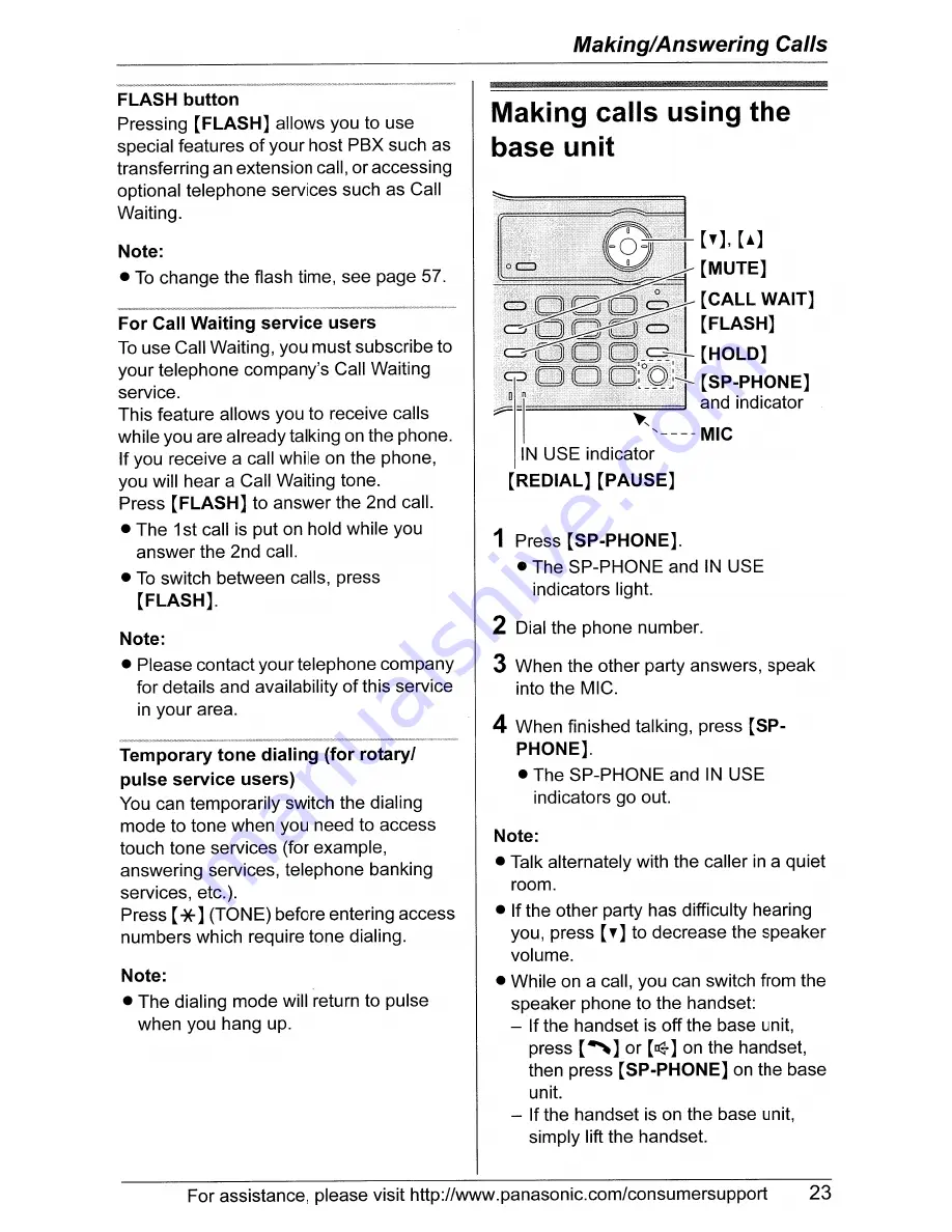 Panasonic KX-TG5566 Operating Instructions Manual Download Page 23