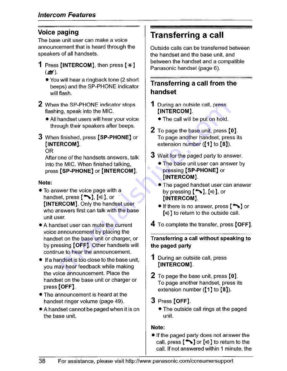 Panasonic KX-TG5566 Operating Instructions Manual Download Page 38