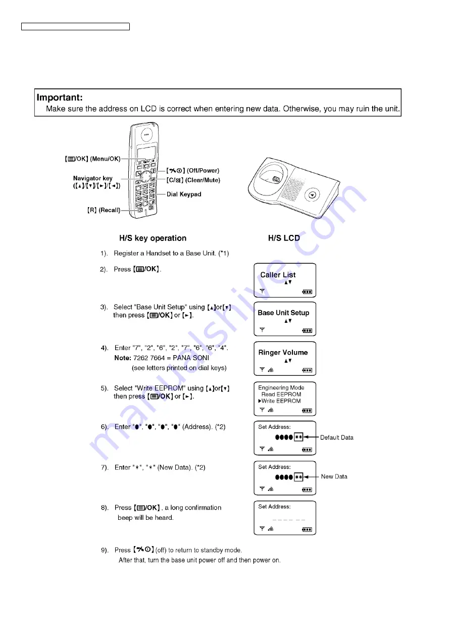 Panasonic KX-TG7100HGS Service Manual Download Page 20