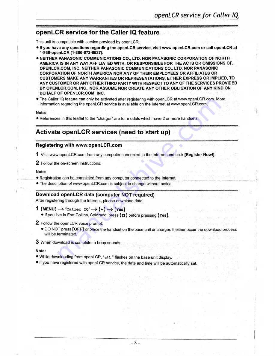 Panasonic KX-TGA560B - Cordless Extension Handset Installation Manual Download Page 19