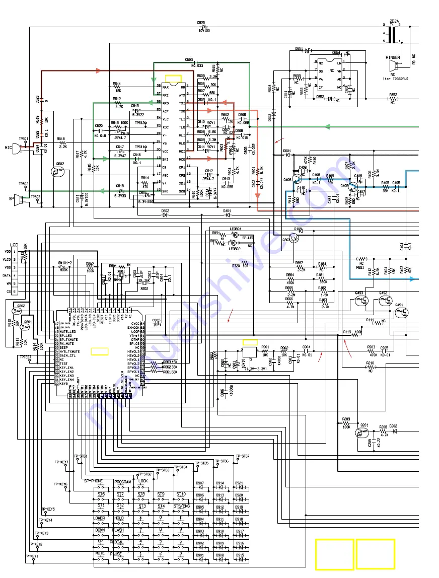 Panasonic KX-TS105LXW Service Manual Download Page 42