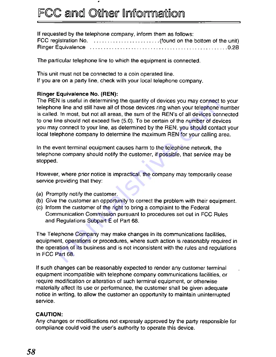 Panasonic KXT4410B - CORDLES/ANS MAC/HYBR Operating Instructions Manual Download Page 58