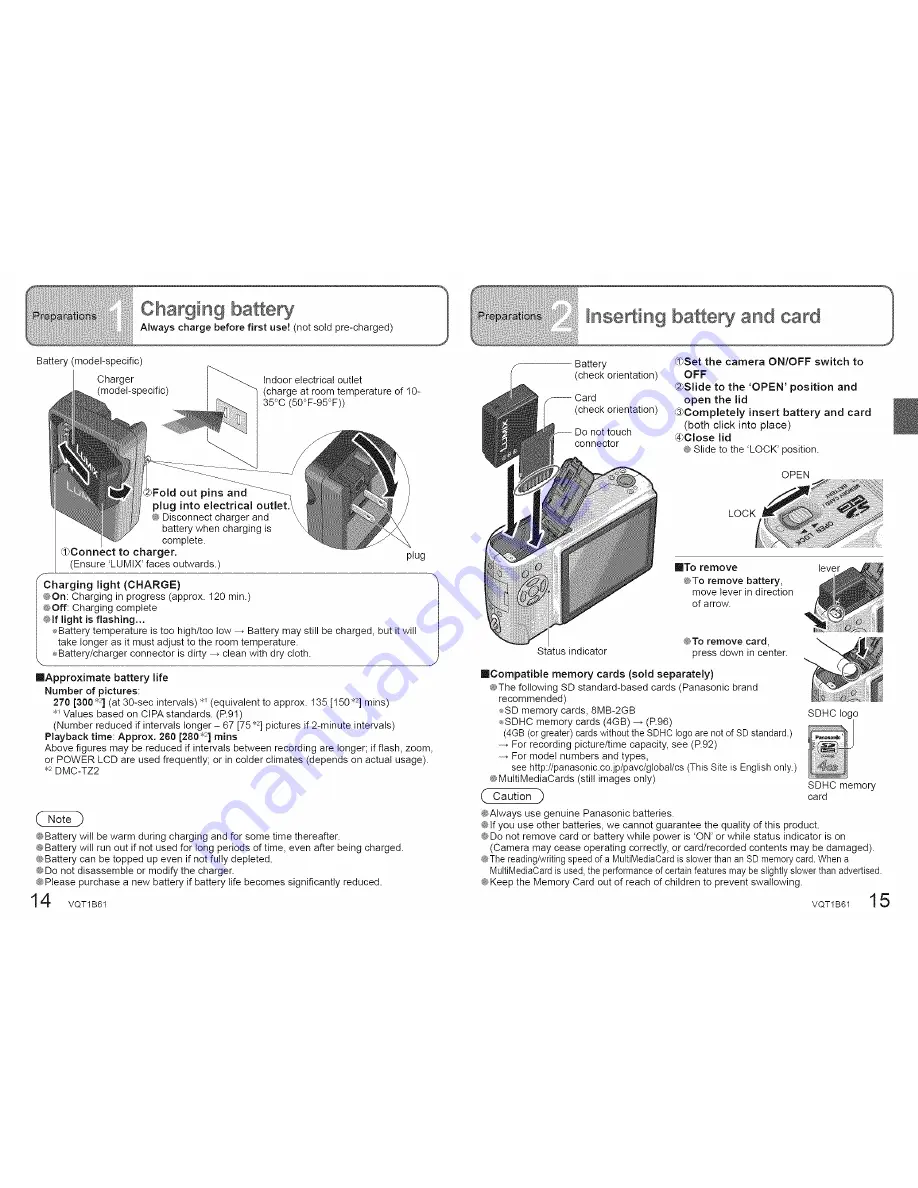 Panasonic Lumix DMC-TZ3 Operating Instructions Manual Download Page 8