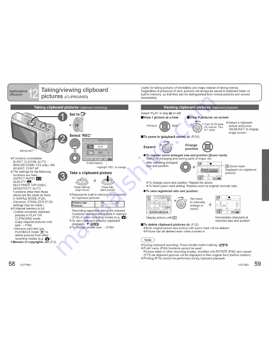 Panasonic Lumix DMC-TZ3 Operating Instructions Manual Download Page 30