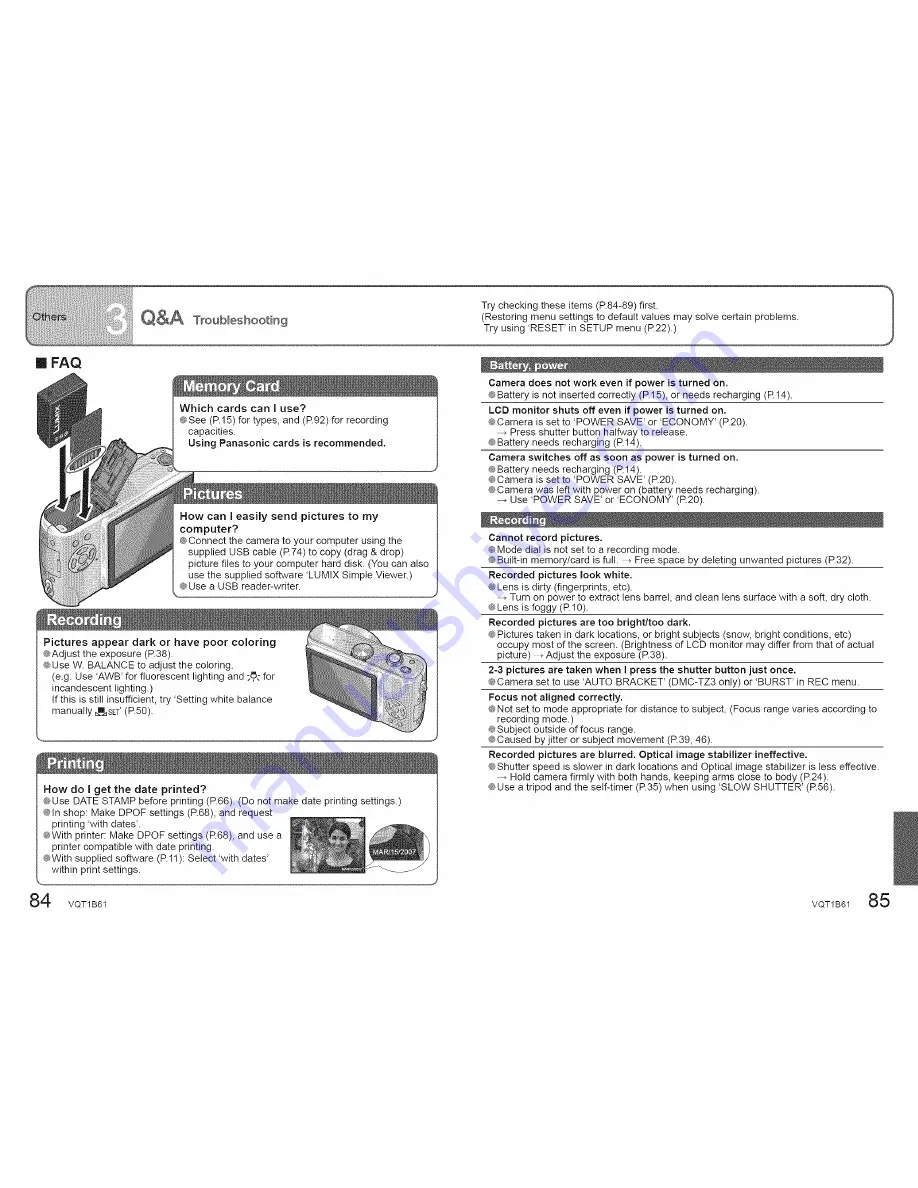 Panasonic Lumix DMC-TZ3 Operating Instructions Manual Download Page 43