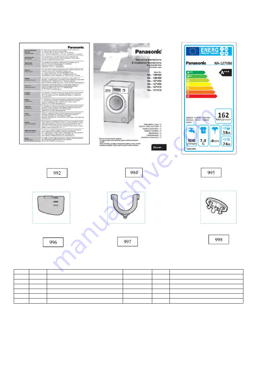 Panasonic NA-127VB6WSR Скачать руководство пользователя страница 52