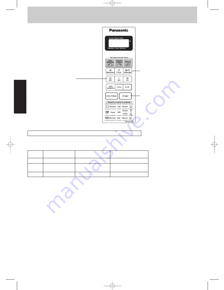 Panasonic NN-G315WF Manual Download Page 10