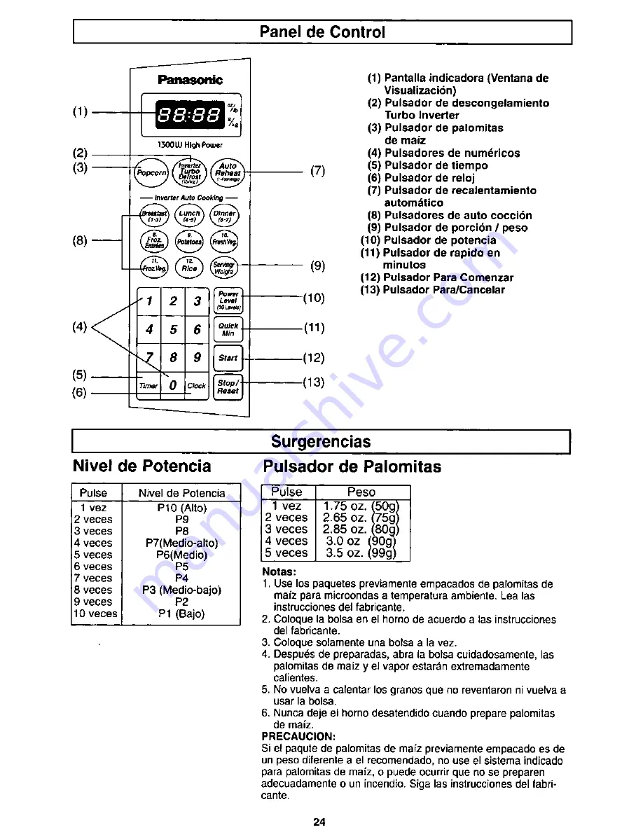 Panasonic NN-S550BF Скачать руководство пользователя страница 26