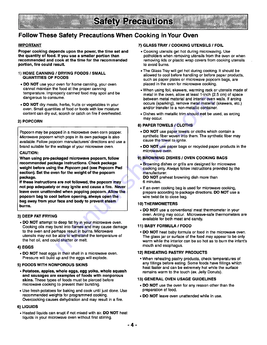 Panasonic NN-S559WA Operating Instructions Manual Download Page 6