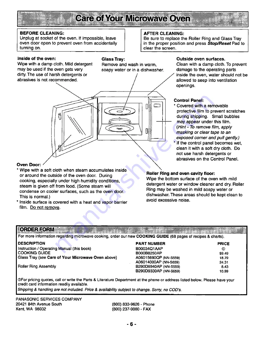 Panasonic NN-S559WA Operating Instructions Manual Download Page 8