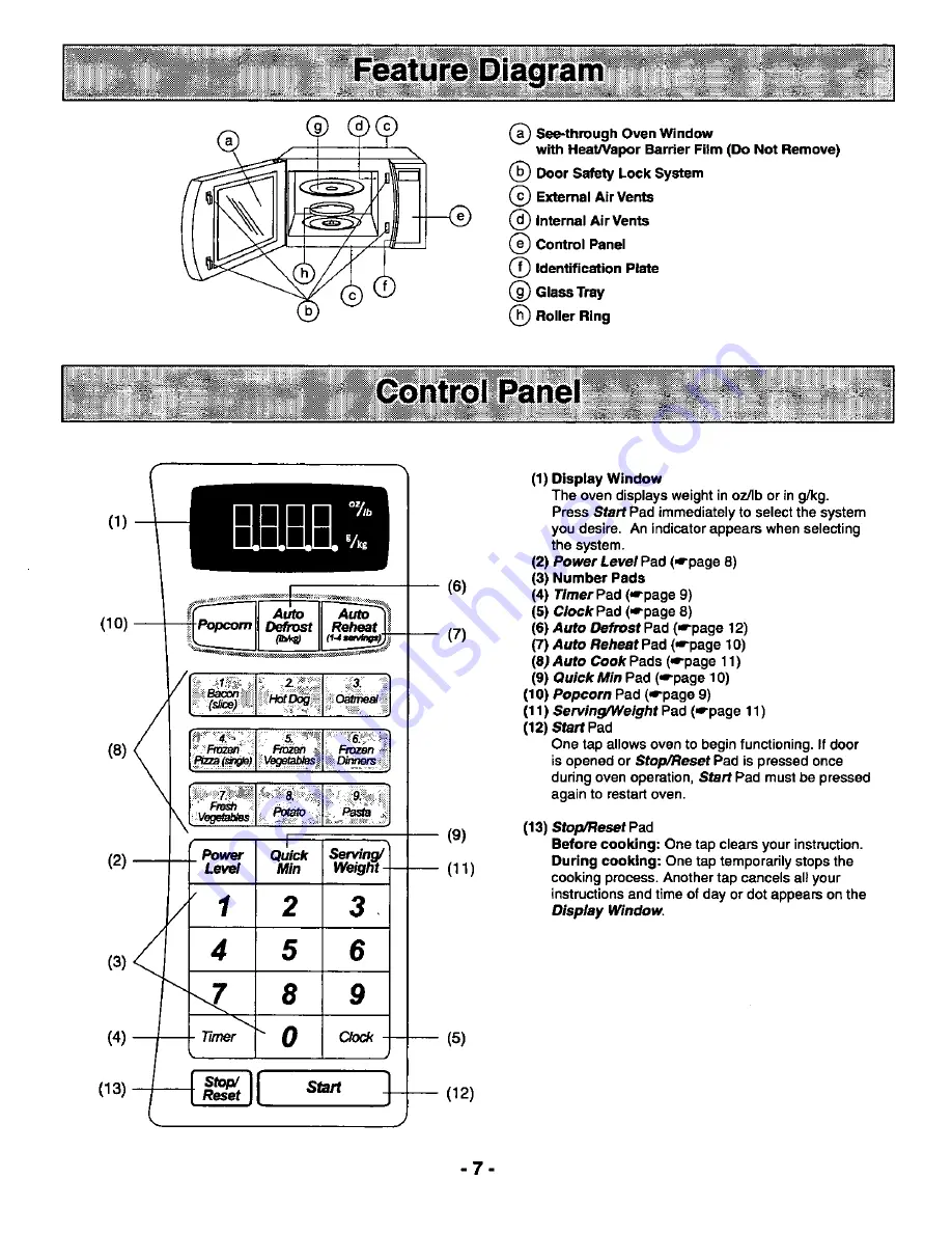 Panasonic NN-S559WA Operating Instructions Manual Download Page 9