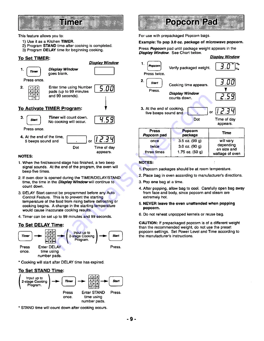 Panasonic NN-S559WA Operating Instructions Manual Download Page 11