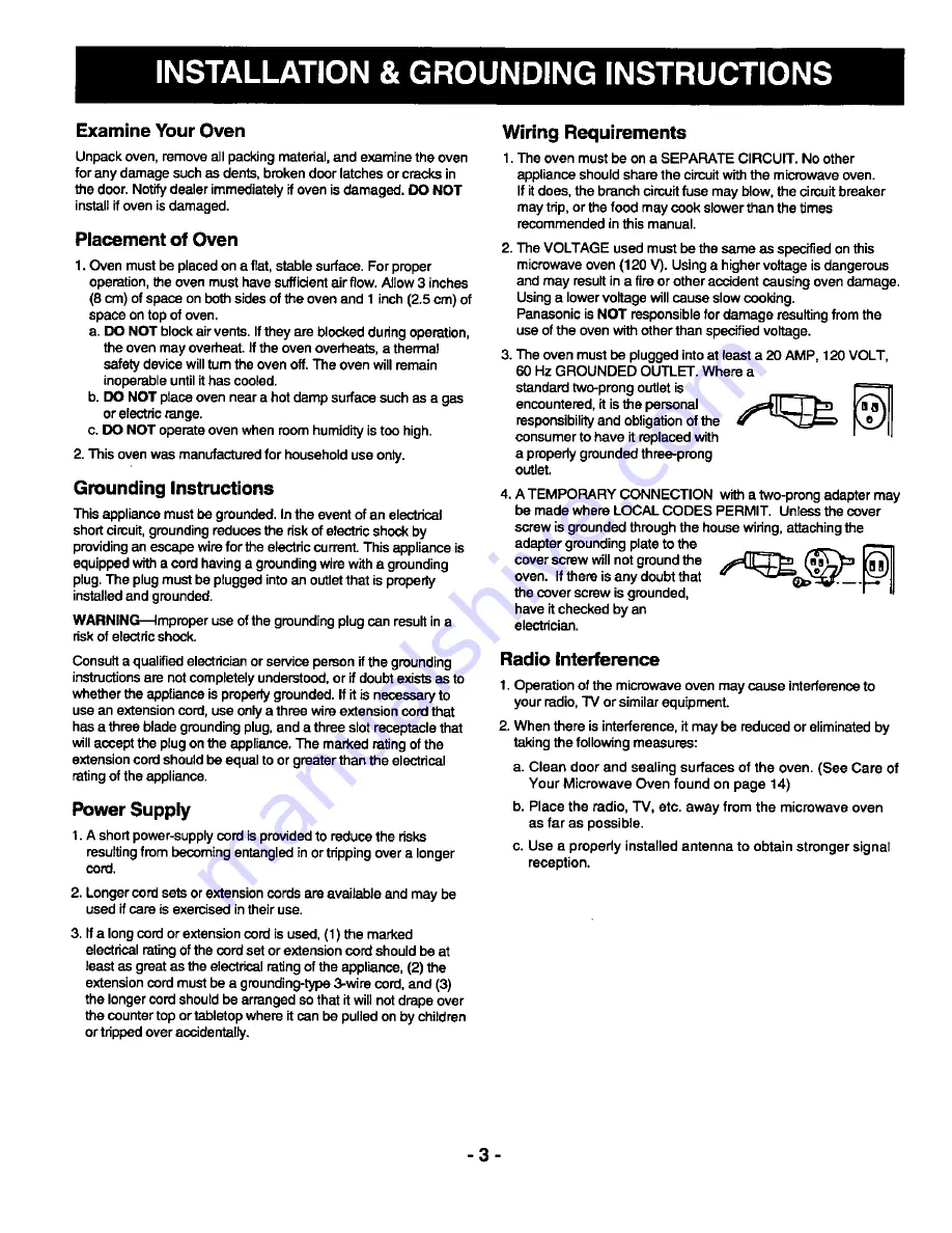 Panasonic NN-S758BA Operating Instructions Manual Download Page 5