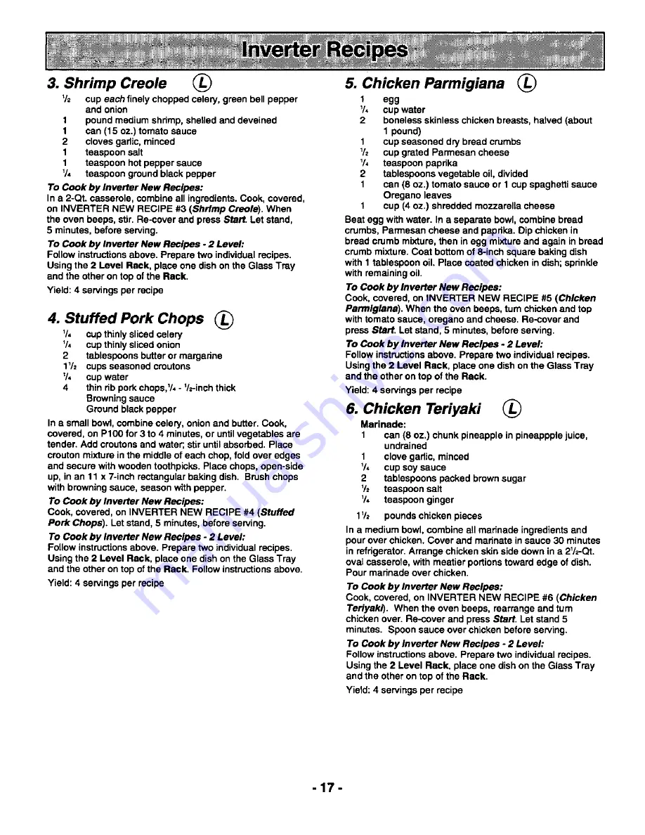 Panasonic NN-S989BA Operating Instructions Manual Download Page 19