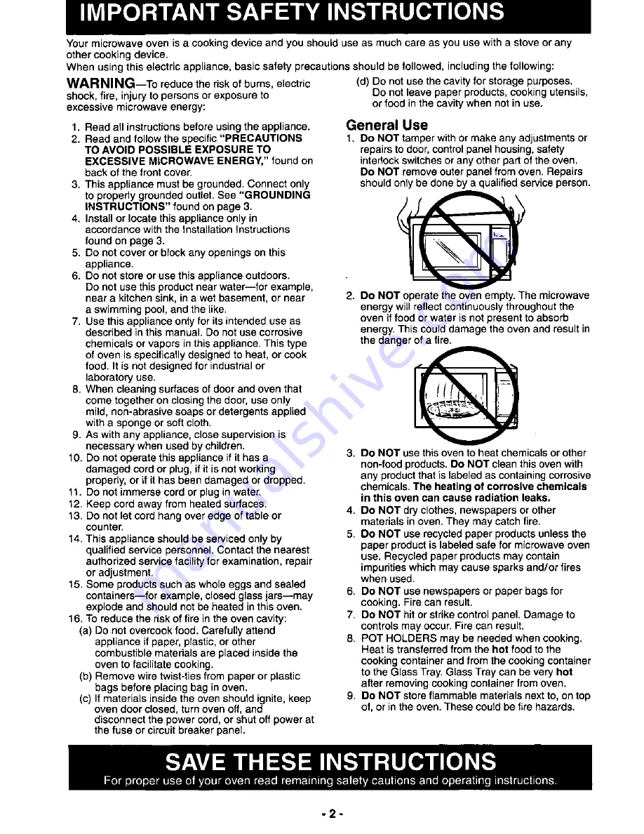 Panasonic NNS547 - MICROWAVE Operating Instructions Manual Download Page 4