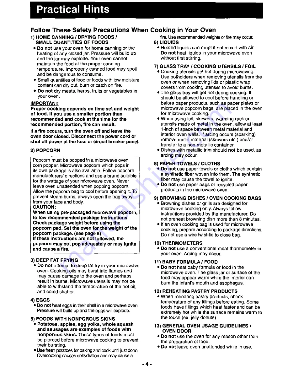 Panasonic NNS547 - MICROWAVE Operating Instructions Manual Download Page 6