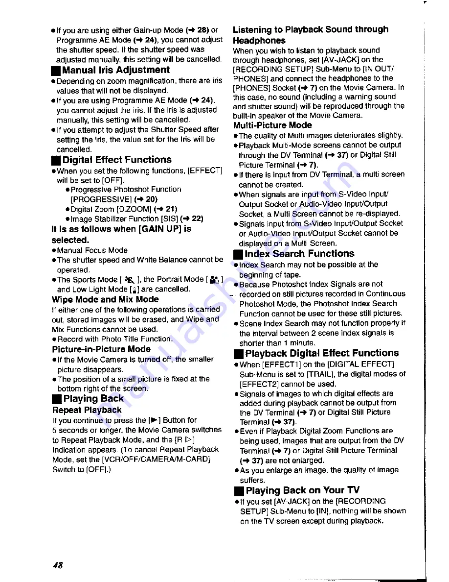 Panasonic NV-DS60A Operating Instructions Manual Download Page 48