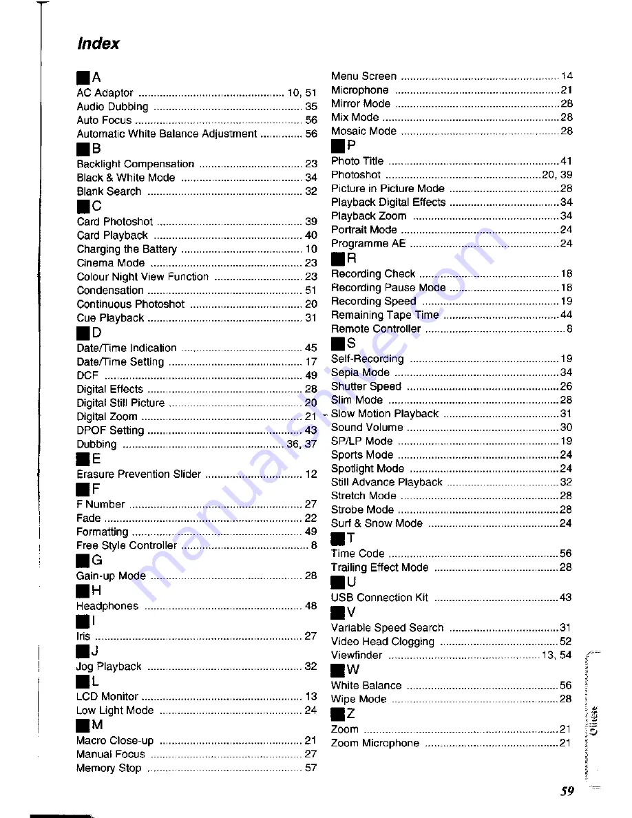 Panasonic NV-DS60A Operating Instructions Manual Download Page 59