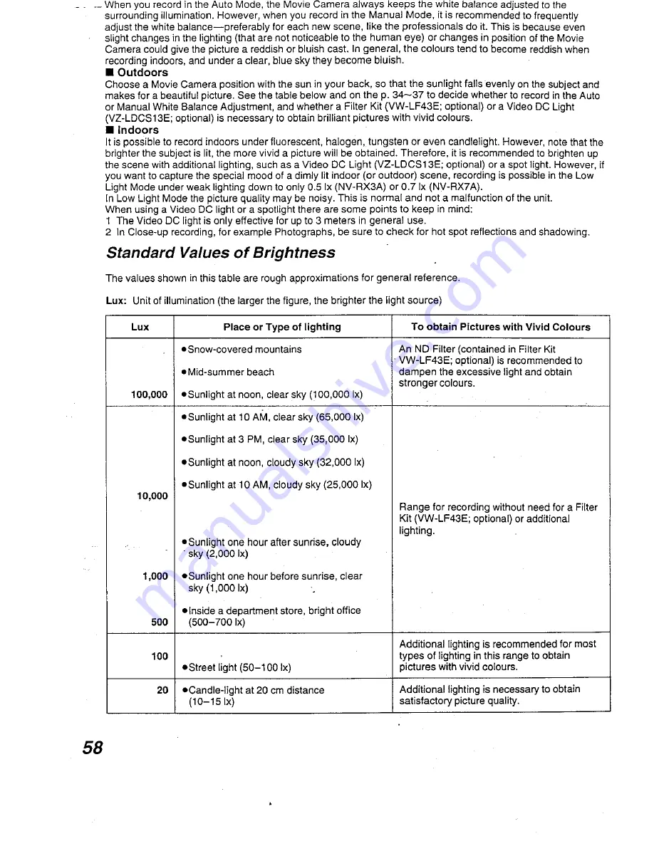 Panasonic NV-RX7A Operating Instructions Manual Download Page 57