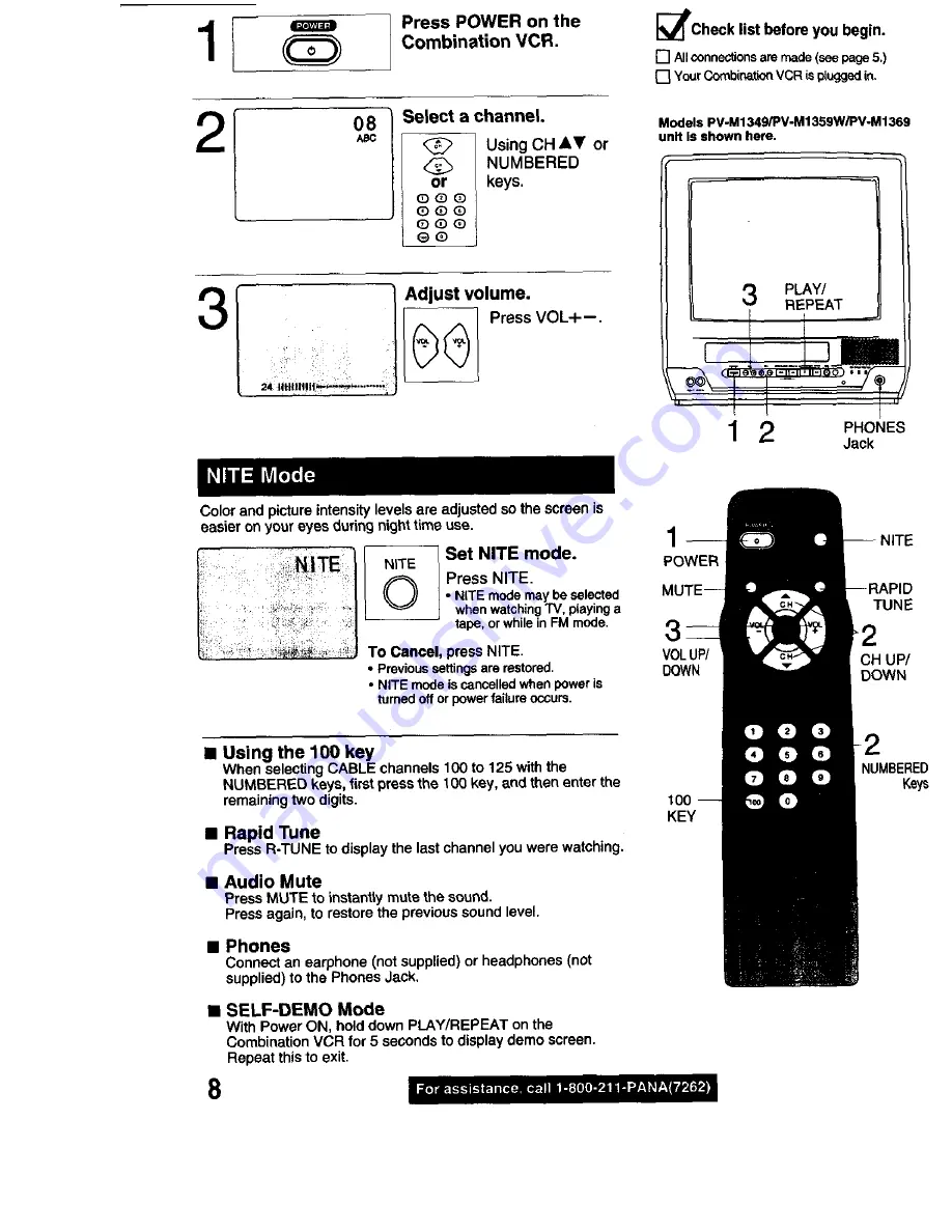 Panasonic Omnivision PV-M1369 Скачать руководство пользователя страница 8