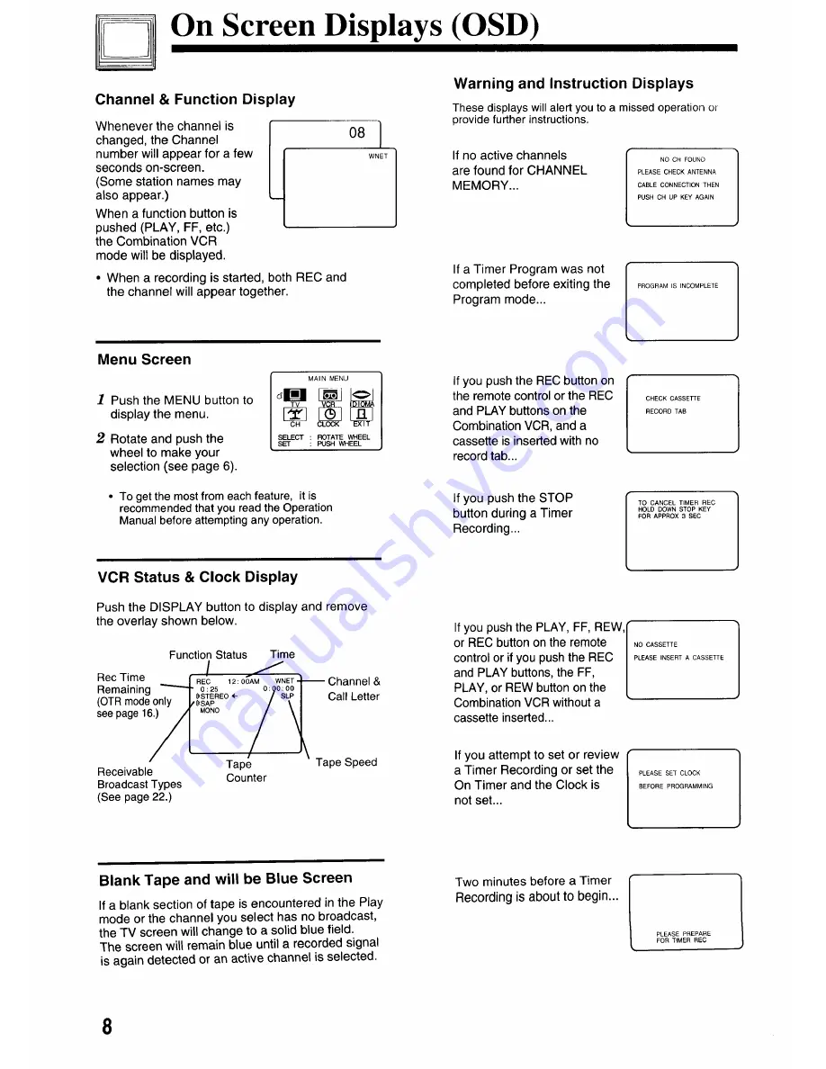 Panasonic OmniVision PV-M2776 Operating Instructions Manual Download Page 8