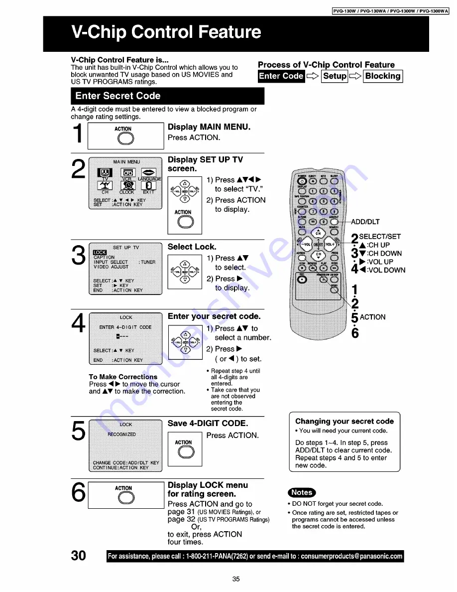 Panasonic OmniVision PV-Q130W Скачать руководство пользователя страница 35