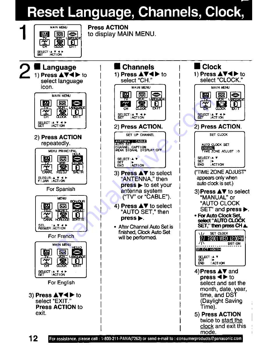 Panasonic OmniVision PV-Q1311W User Manual Download Page 12