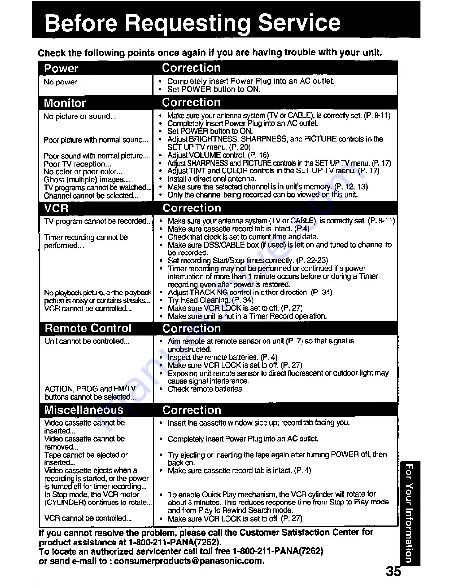 Panasonic OmniVision PV-Q1311W User Manual Download Page 35