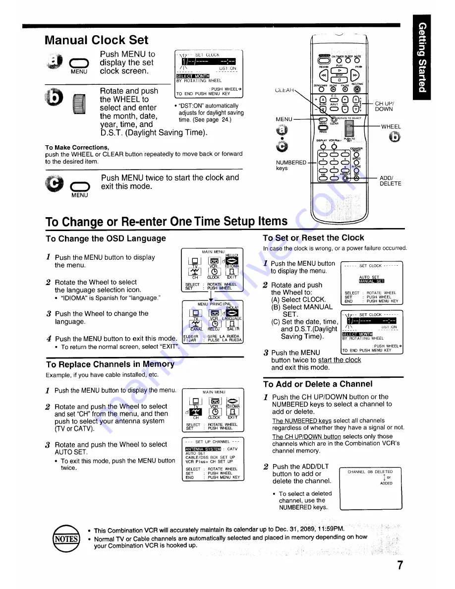 Panasonic Omnivision VHS PV-M2046 Operating Instructions Manual Download Page 7