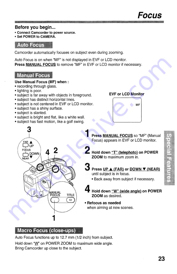 Panasonic Palmcoder PalmSight PV- L571 Operating Instructions Manual Download Page 23