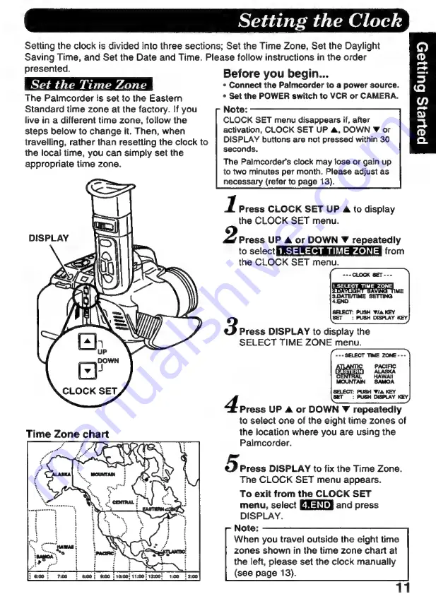 Panasonic Palmcorder IQ PV-D476 Operating Instructions Manual Download Page 11