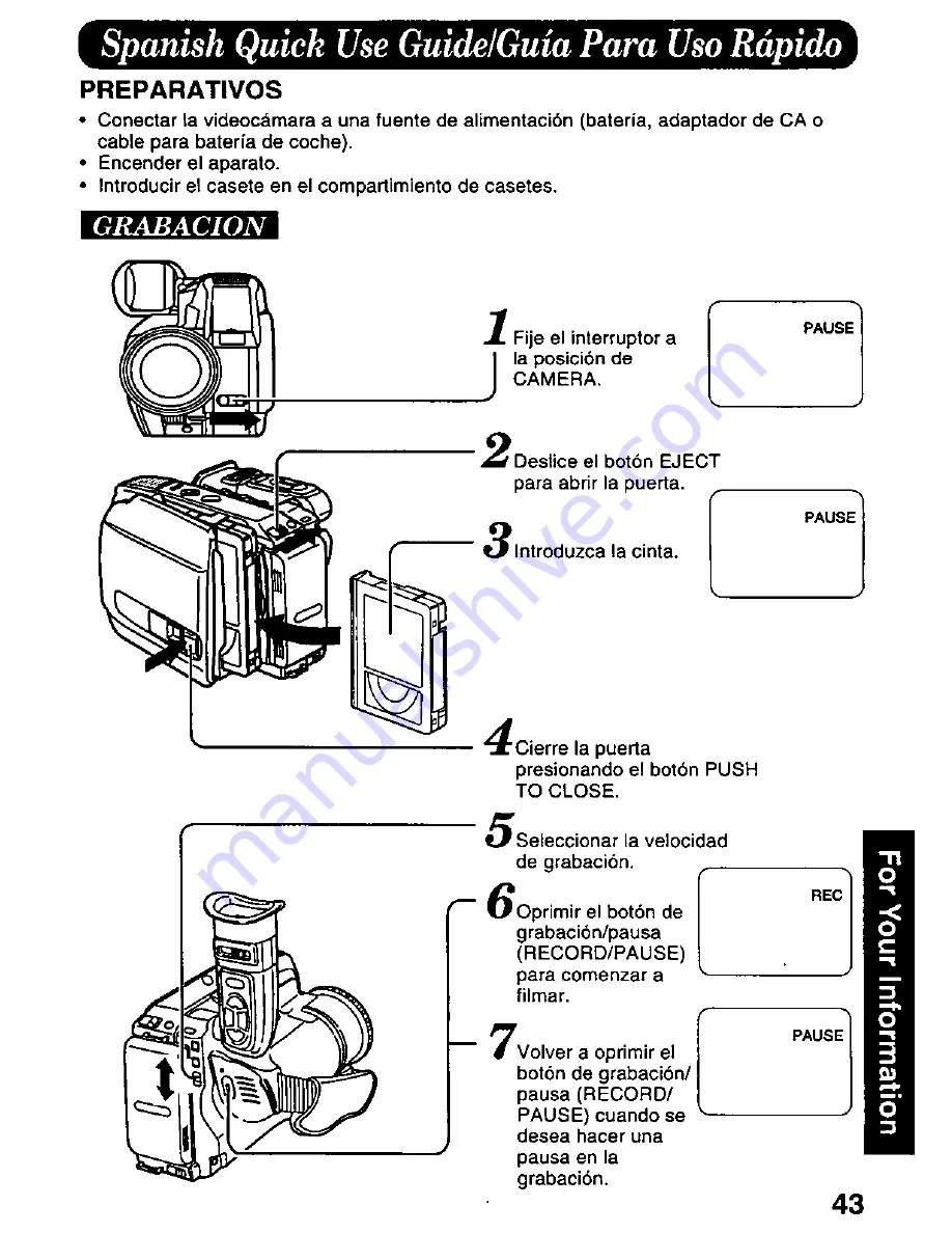 Panasonic Palmcorder PV-A296 User Manual Download Page 43