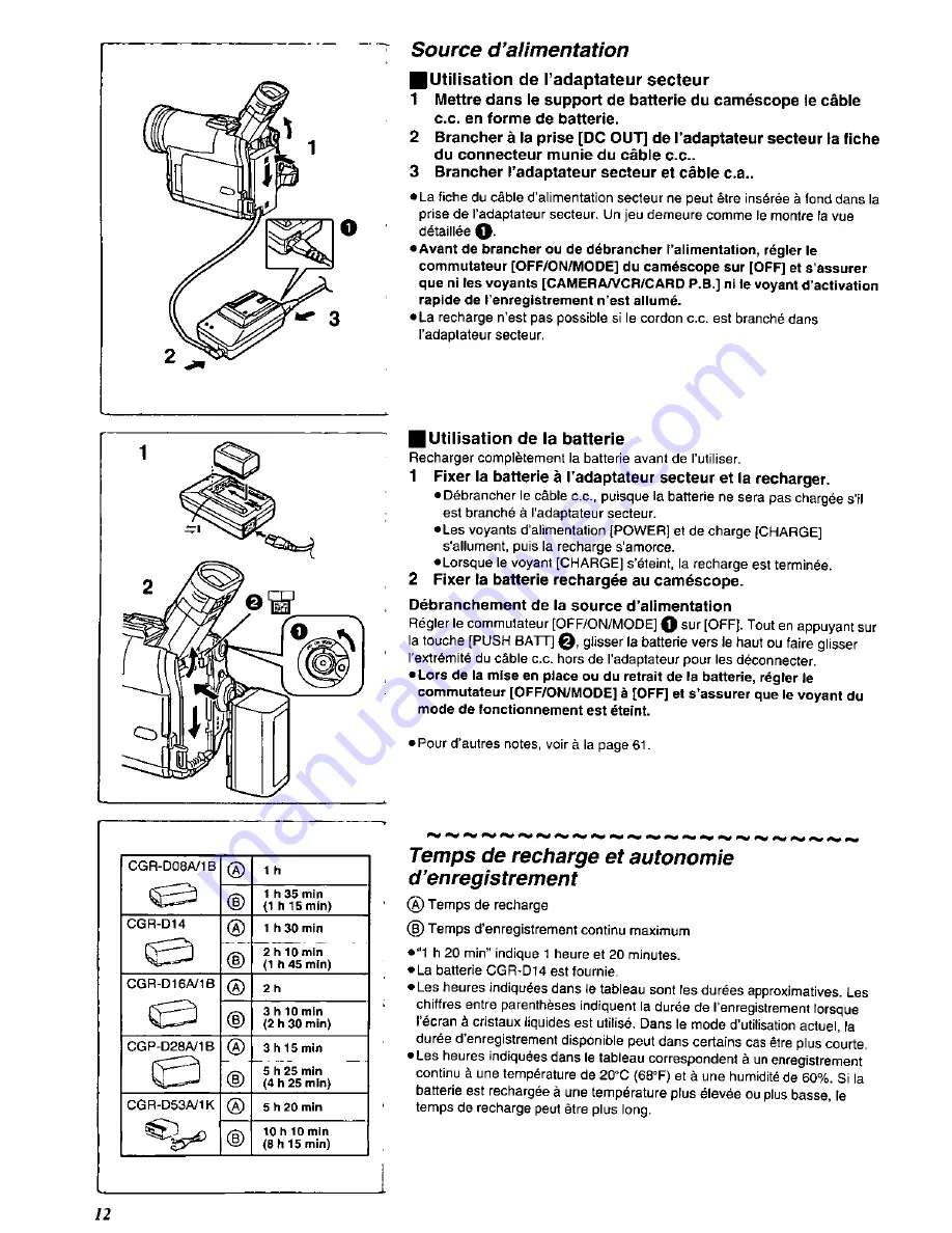 Panasonic Palmcorder PV-DC352 User Manual Download Page 96