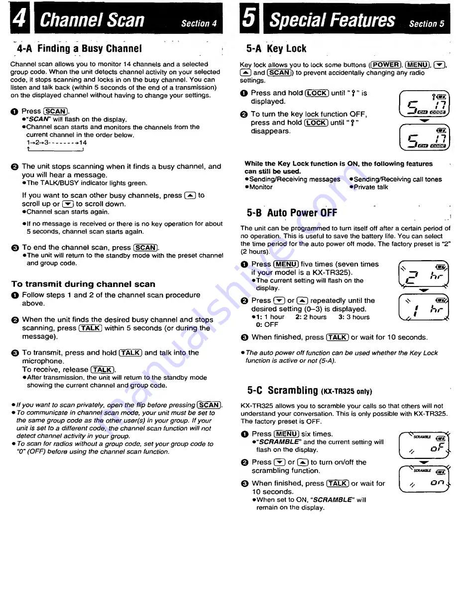 Panasonic PalmLink KX-TR320B Operating Instructions Manual Download Page 6