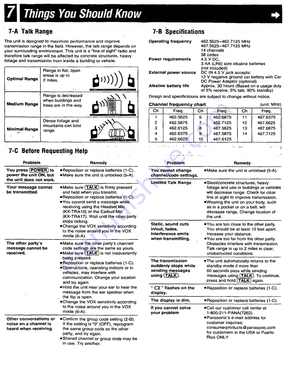 Panasonic PalmLink KX-TR320B Operating Instructions Manual Download Page 8