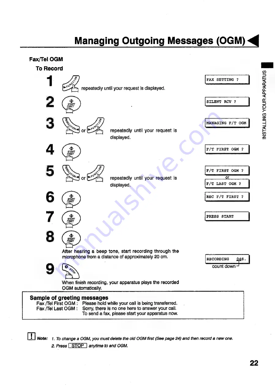 Panasonic Panafax UF-S2 User Manual Download Page 23