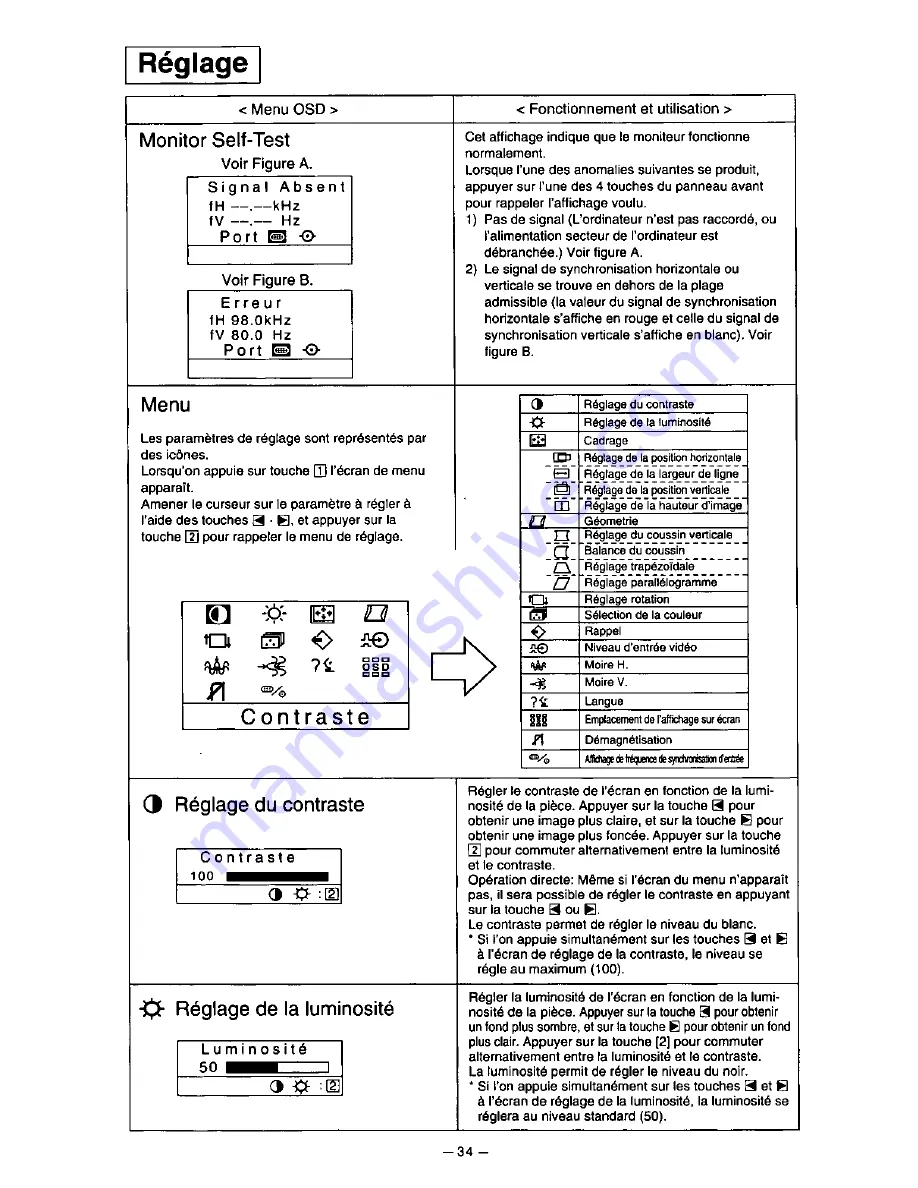 Panasonic PANASYNC TX-D9S54 User Manual Download Page 38