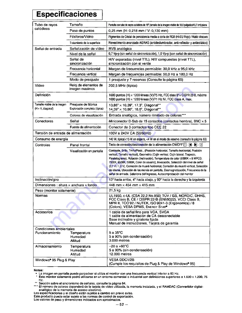 Panasonic PANASYNC TX-D9S54 User Manual Download Page 56