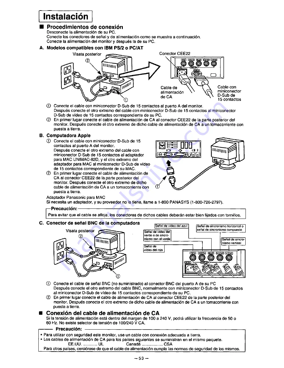 Panasonic PANASYNC TX-D9S54 User Manual Download Page 57