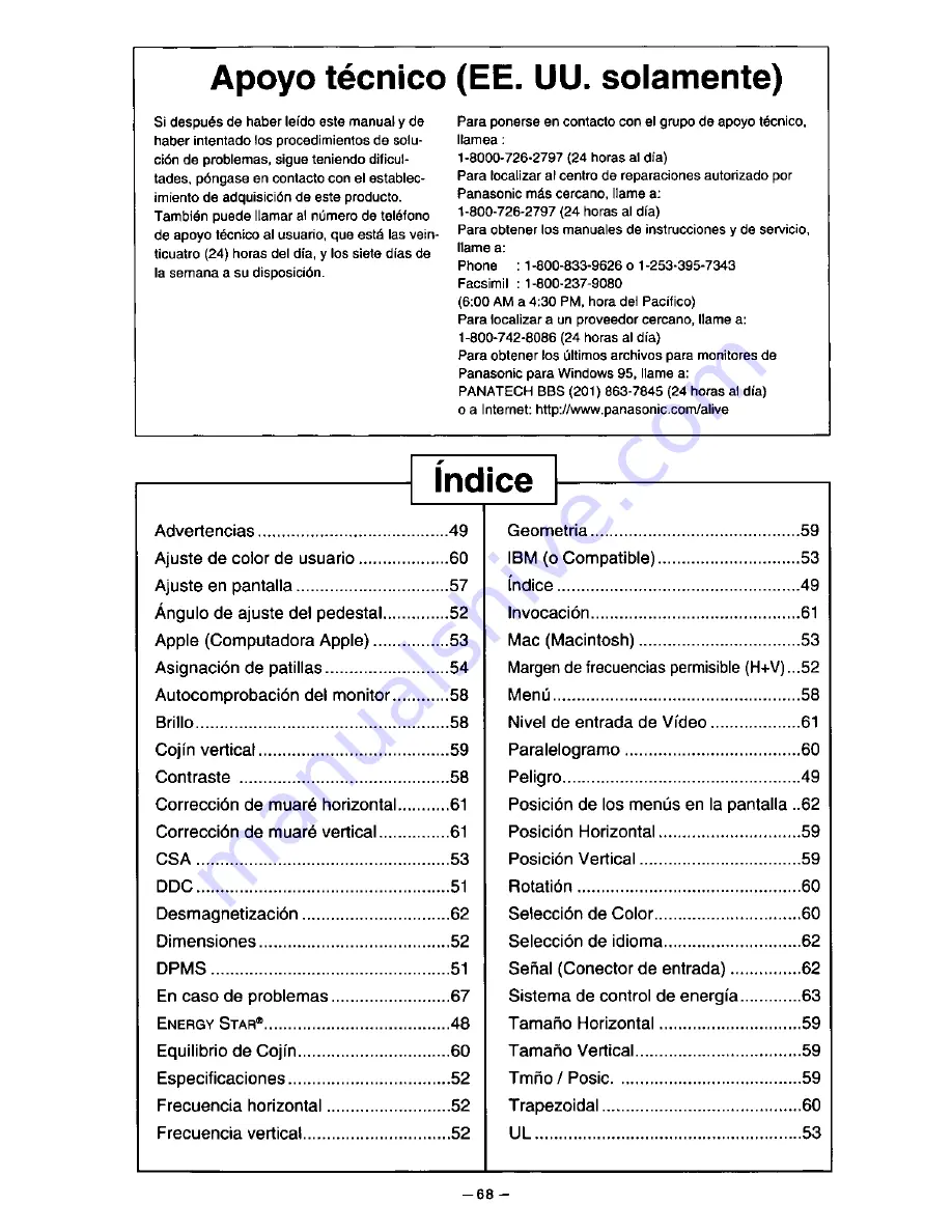 Panasonic PANASYNC TX-D9S54 User Manual Download Page 72