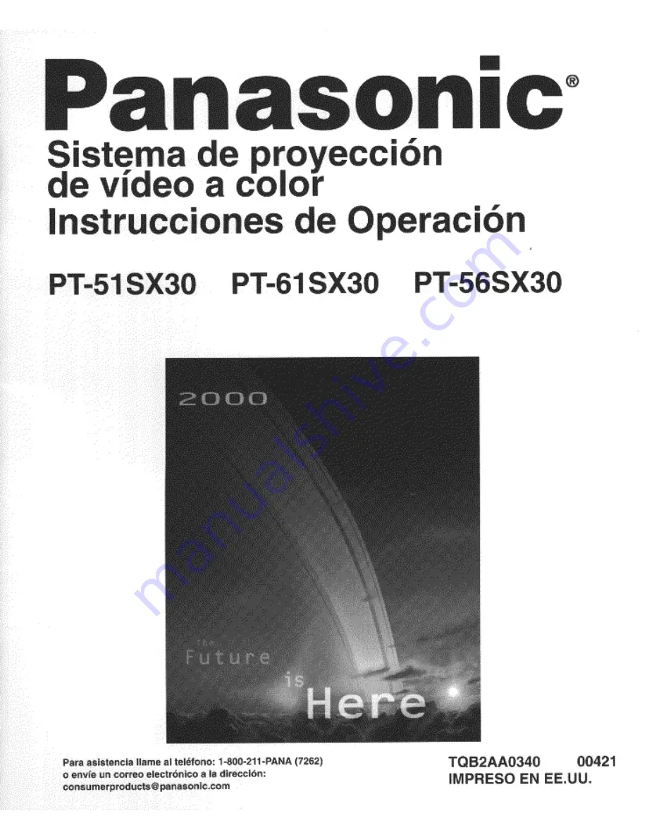 Panasonic PT-56SX30 Operating Manual Download Page 27